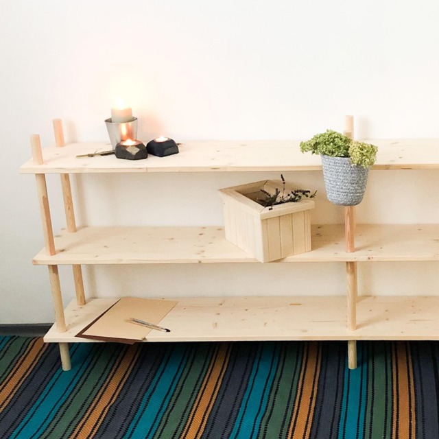 Handmade Mid Century Modern Bookcase Scandinavian Pine Montessori Shelves - image 1