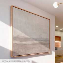 Neutral Beige Modern Minimalist Landscape Wall Art ??? Large Living Room Decor Sediment 2242 - thumbnail 4
