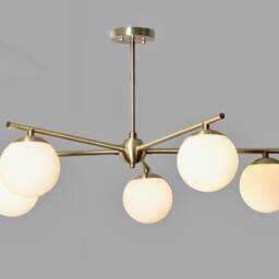 Modern Handmade Sputnik Chandelier Gina , Mid Century Globe Handcrafted Lamp Ceiling Light - thumbnail 2