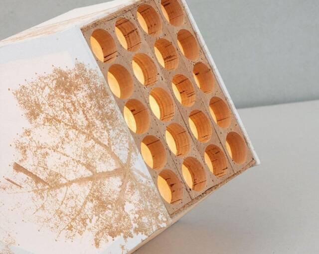 Minimalist Table Lamp Handcrafted With Portuguese Natural Materials Cork & Cotton Paper. Sustainable Lighting Design. Cork Furniture - image 1