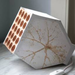 Minimalist Table Lamp Handcrafted With Portuguese Natural Materials Cork & Cotton Paper. Sustainable Lighting Design. Cork Furniture - thumbnail 3