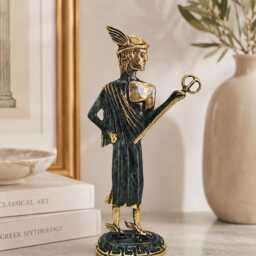 Asclepius Bronze Statue, Greek God Of Medicine Sculpture, Handmade Mythology Art, Doctor Gift, Medical Office Decor, Museum Replica - thumbnail 4