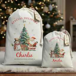 Personalised Santa Sack Extra Large - 1St First Christmas Present Bag Xmas Eve Stocking - thumbnail 1