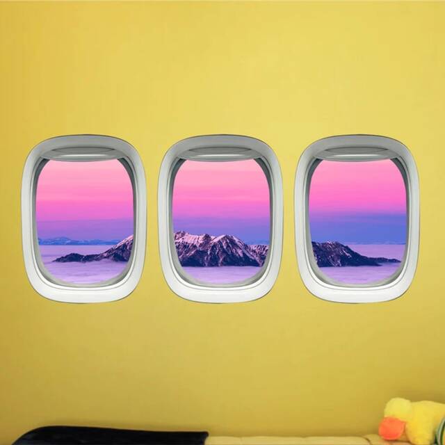 Vwaq Airplane Decals For Kids Room - Aviation Wall Decor Kids, Plane Window Stickers - Ppw41 - image 1