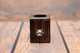 West Highland White Terrier - Wooden Candlestick With Dog, Souvenir, Decoration, Limited Edition, Collection - thumbnail 1