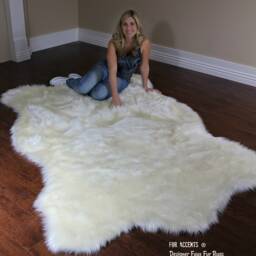 Plush Faux Fur Area Rug - Plains Buffalo Pelt Shape, Usa Made - thumbnail 4