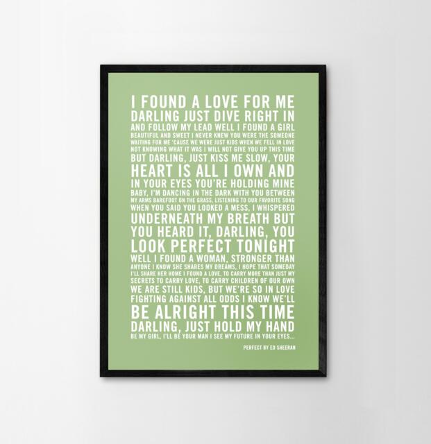 Custom Made Words Poster, Personalised Favourite Lyrics Print, Song Print Art Home Wall Decor 20 Colours Anniversary Birthday - image 1