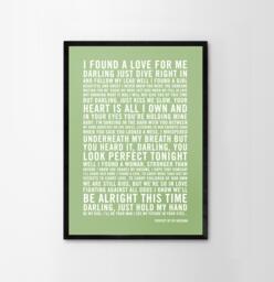 Custom Made Words Poster, Personalised Favourite Lyrics Print, Song Print Art Home Wall Decor 20 Colours Anniversary Birthday - thumbnail 1