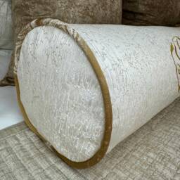 "Luxury Personalised Initial Embroidered Bolster Cushion 16""x6" - thumbnail 2