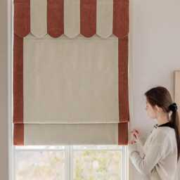 85 Colors Custom Roman Shades With Valance, Shade With Chain , Window Blind, Window Treatment, Cotton Blend Roman Blind Border Trim - thumbnail 3