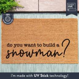 Do You Want To Build A Snowman - Door Mat Housewarming Gift Holiday Decor Frozen Christmas Welcome - thumbnail 1