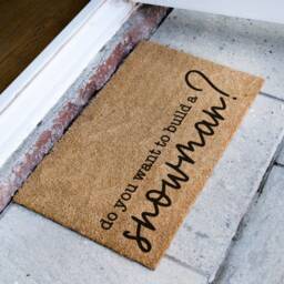 Do You Want To Build A Snowman - Door Mat Housewarming Gift Holiday Decor Frozen Christmas Welcome - thumbnail 2