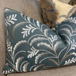 Decorative Pillow Cover, Rustic Cushion Made in UK , John Lewis & Partners Wallflower Fabric, Double Sided - Embroidered - thumbnail 3