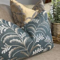 Decorative Pillow Cover, Rustic Cushion Made in UK , John Lewis & Partners Wallflower Fabric, Double Sided - Embroidered - thumbnail 2