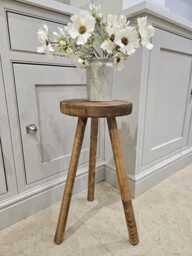 The Stow Stool - Handmade Rustic Wooden Stool Reclaimed Timber, 3-Legged Design - Hand Turned