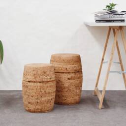 Natural Cork Stool, Modern Home Decor, Eco-Friendly - thumbnail 2