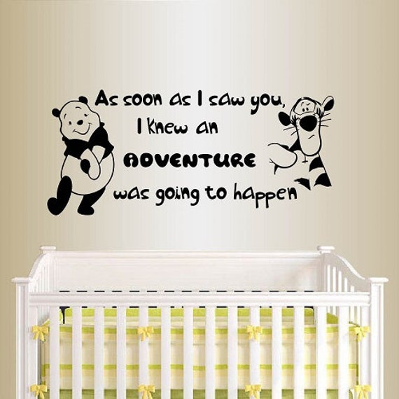In-Style Decals Wall Vinyl Decal Home Decor Sticker Winnie The Pooh Quote As Soon I Saw You Knew Kids Nursery Baby Mural Design 320 - image 1