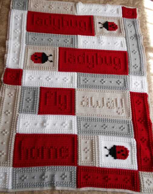Ladybug Pattern For Crocheted Blanket - image 1