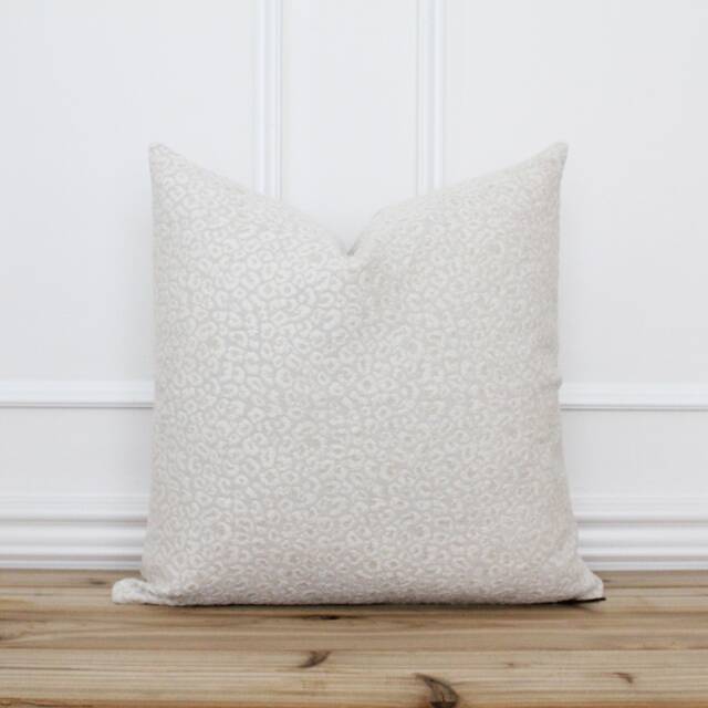 Cream Leopard Pillow Cover Animal Print Textured Neutral Decorative Lumbar - Callie - image 1
