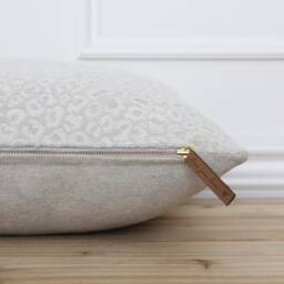 Cream Leopard Pillow Cover Animal Print Textured Neutral Decorative Lumbar - Callie - thumbnail 2