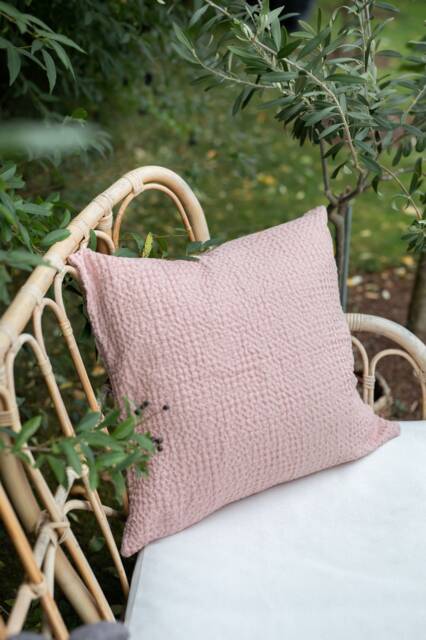Waffle Linen Throw Pillow Case in Dusty Woodrose/Waffle Cover/Linen Decorative Cushion Cover Blushed Pink/Pillow Sham Waffle - image 1