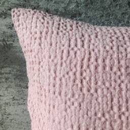 Waffle Linen Throw Pillow Case in Dusty Woodrose/Waffle Cover/Linen Decorative Cushion Cover Blushed Pink/Pillow Sham Waffle - thumbnail 4