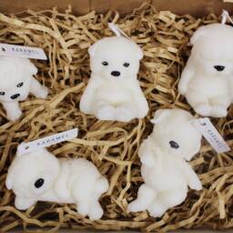 Handcrafted Puppy Candle Gift Box Natural Soy Wax, Dog Lover - thumbnail 3