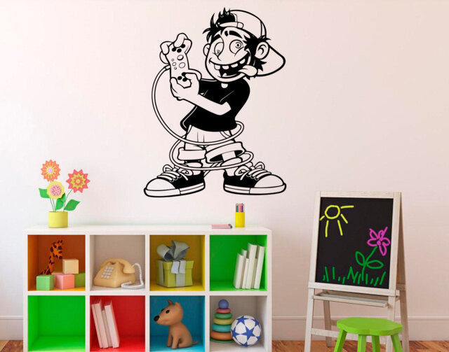 Player Gamer Wall Decal Video Games Vinyl Sticker Cartoon Home Decor Ideas Interior Art 25(Nt - image 1