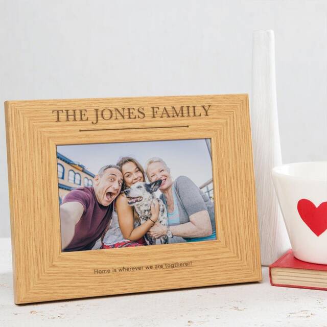 Personalised Engraved Family Picture Frame - New Home Gift For Christmas Couple Photo Housewarming - image 1