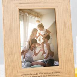 Personalised Engraved Family Picture Frame - New Home Gift For Christmas Couple Photo Housewarming - thumbnail 2