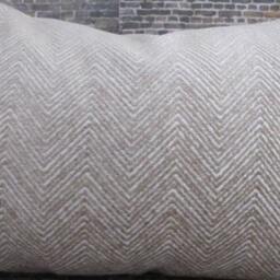 Designer Pillow Cover, Lumbar, Herringbone, Zig Zag, Chenille Sand - thumbnail 4
