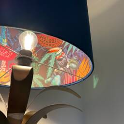 Navy Velvet Drum Lampshade Tropical Wonderland Interior - thumbnail 2
