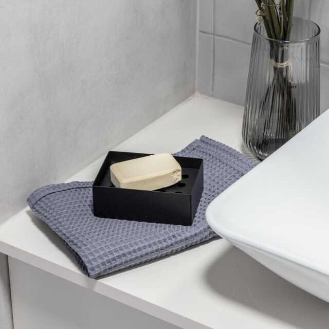 Black Minimalist Soap Dish, Stainless Steel Draining Holder, Bathroom Soaps Tray, Omia - image 1