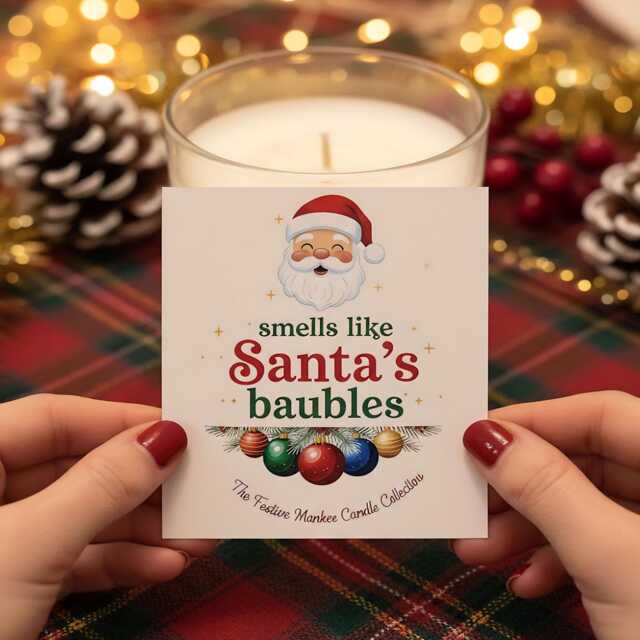Christmas Candle Label/sticker - Gift Secret Santa Gifts Not Supplied Label Only - image 1