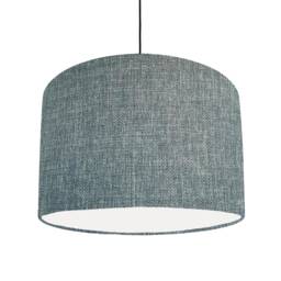 Textured Duck Egg Blue Lampshade With White Lining Large Plain Ceiling Lightshade - thumbnail 1
