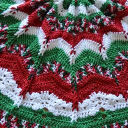 Sparkly Crochet Christmas Tree Skirt Handmade Holiday Decor - thumbnail 4
