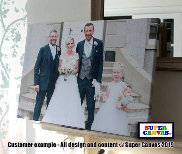 Couple Wedding Photo Picture Custom Portrait Wall Art Framed Canvas Print Husband Wife Parents Grandparents Anniversary Gift - image 1