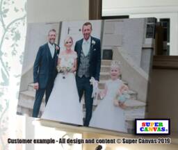 Couple Wedding Photo Picture Custom Portrait Wall Art Framed Canvas Print Husband Wife Parents Grandparents Anniversary Gift - thumbnail 1