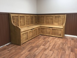 Solid Pine Corner Dining Bench - Made To Any Size - Pew Settle Rustic