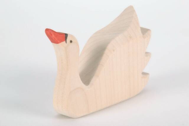 Swan Toy - Handcrafted Open Ended Wooden Animal Learning Games For Kids Waldorf Sustainable Toys Made By Dadakacraft - image 1