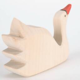 Swan Toy - Handcrafted Open Ended Wooden Animal Learning Games For Kids Waldorf Sustainable Toys Made By Dadakacraft - thumbnail 3