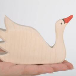 Swan Toy - Handcrafted Open Ended Wooden Animal Learning Games For Kids Waldorf Sustainable Toys Made By Dadakacraft - thumbnail 4