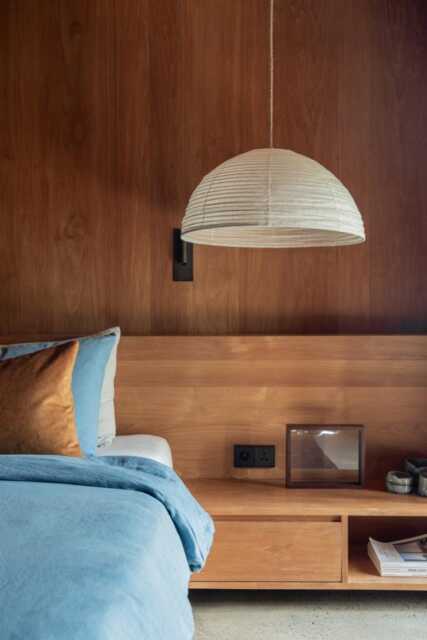 Japandi Dome Ceiling Lamp Shade Celia Linen Pendant Light, Scandinavian Style Minimal Home Lighting - image 1