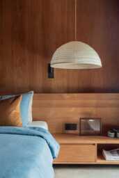 Japandi Dome Ceiling Lamp Shade Celia Linen Pendant Light, Scandinavian Style Minimal Home Lighting - thumbnail 1