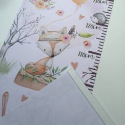 Personalised Height/ Growth Chart - Boho Animals Beautiful Nursery & Bedroom Wall Decor Printed On A Luxury Fabric Ideal Keepsake - thumbnail 3