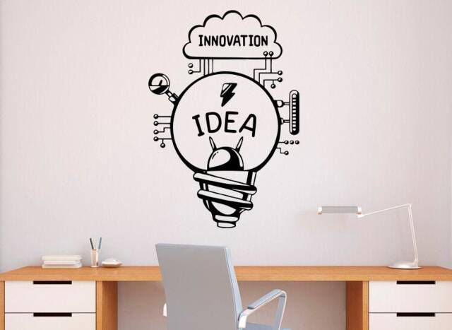 Creative Idea Wall Decal Bulb Shape Vinyl Sticker Home Interior Inspiration Art Decor - 136Nr - image 1