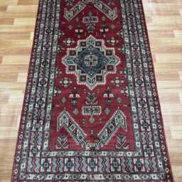 3x6 Pink Color Bokhara Rug - 0.90x1.85 Bedroom Luxury Area Turkish Fine Quality Afghan - thumbnail 2