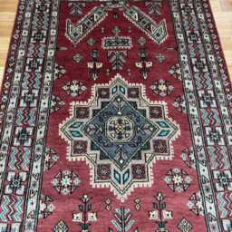 3x6 Pink Color Bokhara Rug - 0.90x1.85 Bedroom Luxury Area Turkish Fine Quality Afghan - thumbnail 3