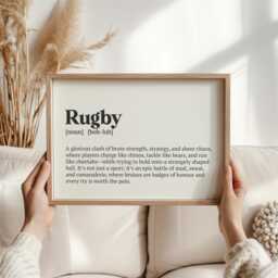 Rugby Definition Wall Art Print - Gift For Fans & Players - Minimalist Decor Home, Office, Or Clubhouse, Poster - thumbnail 3