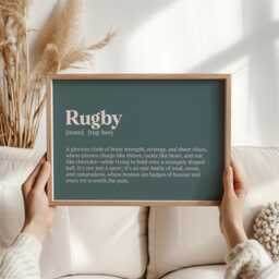 Rugby Definition Wall Art Print - Gift For Fans & Players - Minimalist Decor Home, Office, Or Clubhouse, Poster - thumbnail 1
